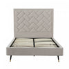 Crosby Modern Upholstered Velvet Full Bed in Greige | Lit double moderne Crosby en velours capitonne coloris grege