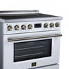 Forno Torino 36 Inch White Induction Range, 5.36 cu.ft - FFSIN0936-36WHT Electric Range | Cuisiniere a induction Torino 36 pouces blanche, 5,36 pi³ - FFSIN0936-36WHT