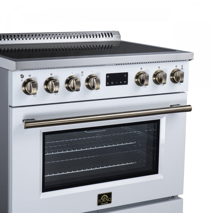 Forno Torino 36 Inch White Induction Range, 5.36 cu.ft - FFSIN0936-36WHT Electric Range