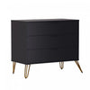 Avira Mid-Century Modern 35" Dresser in Black (3-Drawer) | Commode Avira Mid-Century Modern 89 cm en noir (3 tiroirs)