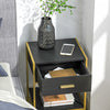 HOMCOM Bedside Table Set of 2, Nightstand with Drawer and Shelf