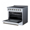 Forno Galiano 36 Inch Freestanding Electric range, 5 radiant burners, 5.36 cu.ft., White - FFSEL6083-36WHT Electric Range | Cuisiniere electrique Galiano de 36 po, 5 foyers radiants, 5,36 pi³, blanc – FFSEL6083-36WHT