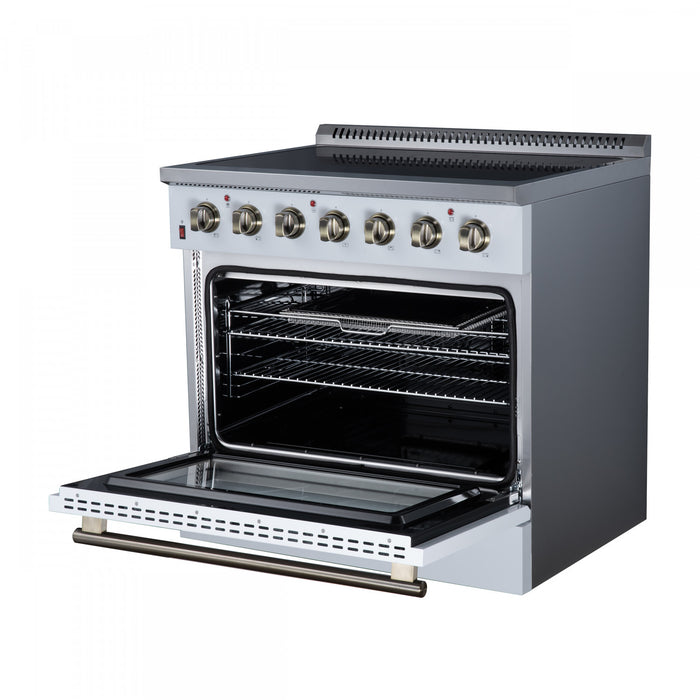 Forno Galiano 36 Inch Freestanding Electric range, 5 radiant burners, 5.36 cu.ft., White - FFSEL6083-36WHT Electric Range