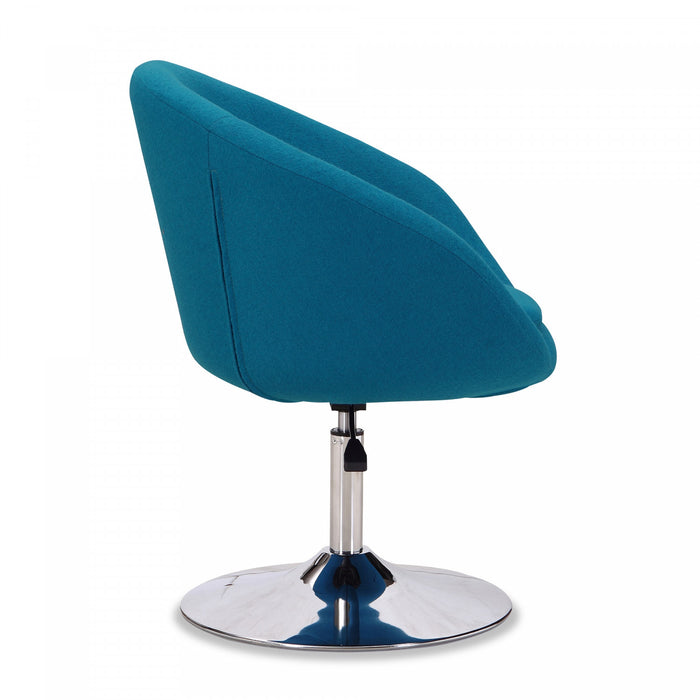 Hopper Modern Upholstered Swivel Lounge Chair in Blue - Set of 2 Accent Chair
