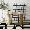Florence Black White Dynamic Geometric Design, 6'7" x 9'6" Indoor Area Rug | Motif geometrique dynamique noir et blanc Florence, 6'7" x 9'6"