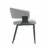 Luce Modern Textured Vegan Leather Metal Dining Chair in Stone Gray - Set of 2 | Chaise de salle a manger moderne Luce en cuir vegetalien texture et metal, gris pierre - Lot de 2