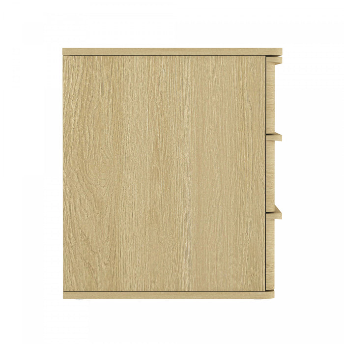 Molly Modern 26\" Nightstand in Natural Oak (3-Drawer)