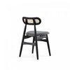 Colbert Industry Chic Cane Back Wood Upholstered Dining Chair in Black and Gray - Set of 4 | Chaise de salle a manger Colbert Industry Chic a dossier cannage en bois et assise rembourree, noir et gris - Lot de 4