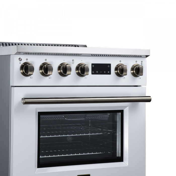 Forno Torino 30 Inch White Induction Range, 4.32 cu.ft - FFSIN0936-30WHT Electric Range