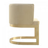 Aura Modern Velvet Metal Dining Chair in Sand - Set of 2 | Chaise de salle a manger moderne en velours et metal Aura couleur sable - Lot de 2