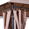 Outsunny 10' X 13' Patio Gazebo, Outdoor 2-tiers Garden Canopy Yard Sunshade Shelter With Curtains, |Tonnelle Barnum Pavillon De Jardin Style Colonial Double Toit Toiles Laterales Amovibles 3l X 4l X 2