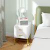 HOMCOM Nightstands Set of 2 Bedside Tables with Drawers for Bedroom White