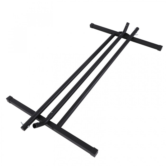 Outsunny 11.8'l Hammock Stand Extra Long Heavy Duty Straight Pole Day Bed Swing Metal Frame Simple Set Up Garden Outdoor Camping Picnic Use Black