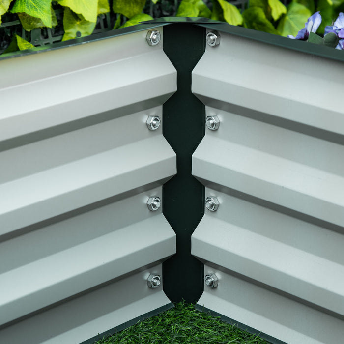 Outsunny 4' X 2' X 1' Raised Garden Bed, Galvanized Steel Planter Box For Vegetables, Flowers, Herbs, Green