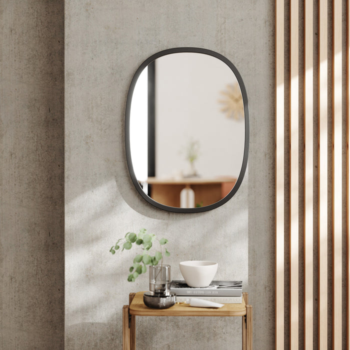 Umbra Hub Oval 24\" x 18\" Wall Mirror - Black
