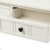 Jeremy Solid Wood Traditional Console Table With Drawers And Shelf - Ivory White | Table Console Traditionnelle Jeremy En Bois Massif Avec Tiroirs Et Etagere - Ivoire Blanc