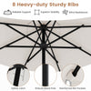 Costway 9.3 FT Solar Patio Umbrella Outdoor Market Sunshade with 24 LED Lights Ruffles Beige