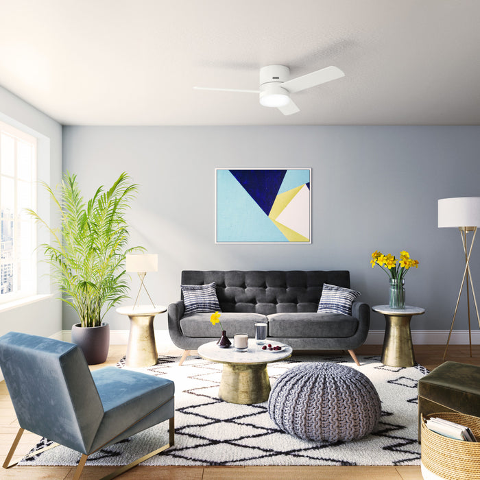 Minimus Ceiling Fan with Light Fixture - White