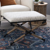 Ashburn Campaign Fabric Accent Striped Ottoman - Black|Pouf d’appoint Ashburn Campaign en tissu rayé - noir