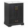Colin 24 Inch Modern Bathroom Vanity with Ceramic Sink & Storage, Black | Meuble de salle de bain moderne Colin 24 pouces avec lavabo ceramique et rangement, noir