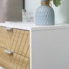 HOMCOM Nightstand with 2 Drawers and Steel Frame, Side Table, White