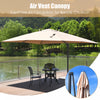 Costway 10'x13' Patio Offset Cantilever Umbrella Aluminum 360° Rotation Tilt Beige