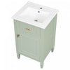 Jocelyn 20" Bathroom Vanity with Ceramic Sink and Solid Rubberwood Frame, Green | Jocelyn Meuble-lavabo de 20" avec vasque en ceramique et structure en bois caoutchouc massif, Blanc