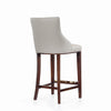 Shubert Modern Wood Upholstered Barstool in Light Gray - Set of 3 | Tabouret de bar moderne en bois Shubert avec revetement en tissu gris clair - Lot de 3