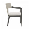 Eloria Mid-Century Modern Chenille Wood Armchair in Cream | Fauteuil Eloria style moderne du milieu du siecle en bois et chenille creme