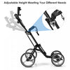 Goplus Folding 4 Wheels Golf Push Cart W/brake Scoreboard Adjustable Handle Gray