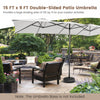Costway 15FT Double-Sided Patio Market Umbrella Large Crank Handle Vented Outdoor Twin