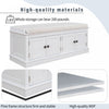 Daniel Solid Wood Storage Bench With 4-door Shoe Cabinet With Adjustable Shelves - White | Daniel Banc De Rangement En Bois Massif Avec Armoire A Chaussures A 4 Portes Et Etageres Reglables, Blanc