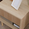 HOMCOM Nightstand with Drawer and Open Shelf, Side Table, Natural