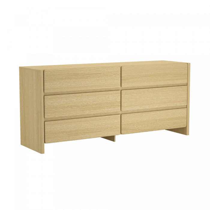 Linda Modern 2-Piece Dresser and Nightstand in Natural Oak