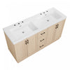 Frederick 59 Inch Modern Double Sink Bathroom Vanity with Storage Cabinet, Brown | Meuble de salle de bain moderne Frederick 59 pouces avec double lavabo et rangement, brun