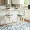 Sawyer Faux Leather Counter-Height Stool - Cream and Blue|Tabouret Sawyer de hauteur comptoir en similicuir - crème et bleu