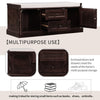 Boyce Solid Wood Storage Bench With 4-door Shoe Cabinet With Cushion -Espresso | Banc De Rangement Boyce En Bois Massif Avec Meuble A Chaussures 4 Portes Et Coussin, Espresso