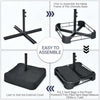 Costway 15FT Double-Sided Twin Patio Umbrella Sun Shade Outdoor Crank Market Base Navy