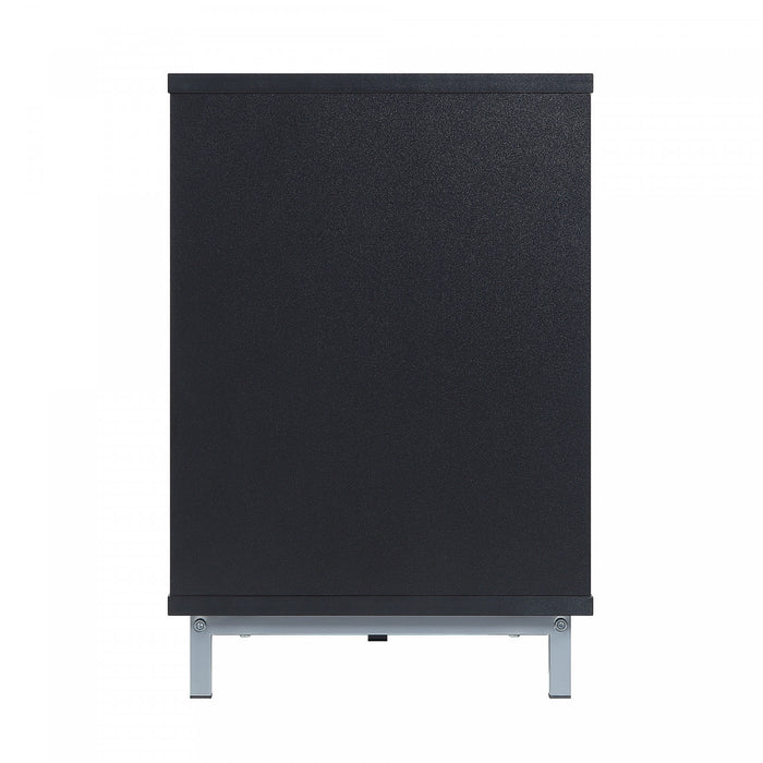 Brighton Modern 2-Piece Electric Fireplace in Black and Onyx