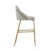 Gracie Modern Metal Upholstered Barstool in Stone Gray and Gold - Set of 3 | Tabouret de bar moderne en metal Gracie avec revetement en tissu, gris pierre et or - Lot de 3