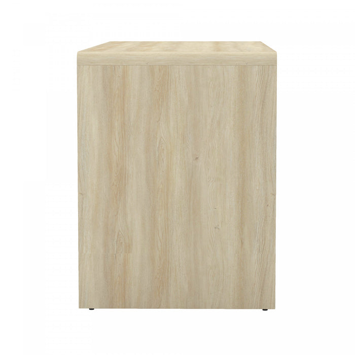 Novara Contemporary 60\" Writing Desk in Whitewashed Oak (2-Drawer)