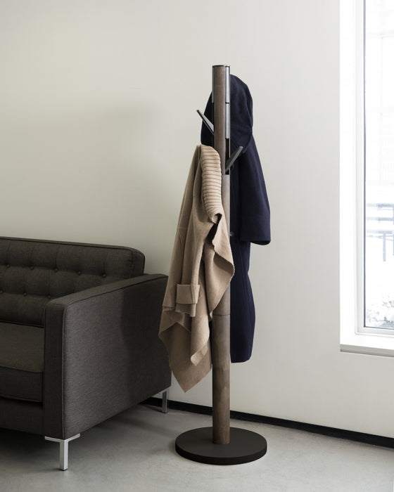 Umbra Modern Wood Flapper Coat Rack - Black and Walnut