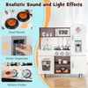 Costway Kids Kitchen Playset Pretend Play Kitchen Toy With Realistic Sounds & Lights