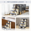 Pawhut 4 Tier Pet Stairs Dog Cat 4 Steps Kitty Scatching Post Cat Scratch Furniture Dark Grey|Pawhut Escalier A 4 Niveaux Pour Animaux De Compagnie Chien Chat 4 Marches Kitty Poteau A Gratter Ch