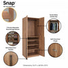 Lee Modern 2-Piece Wardrobe Closet in Golden Brown Armoire | Armoire moderne Lee 2 pieces en brun dore
