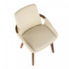 LumiSource Cosmo Faux Leather Mid-Century Dining Chair - Walnut/Cream|Chaise de salle à manger de style du milieu du 20e siècle Cosmo en similicuir - noyer et crème