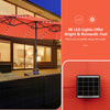 Costway 15FT Twin Patio Double-Sided Umbrella 48 Solar LED Lights Crank Outdoor Orange