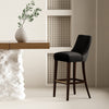 Beever Modern Chenille Wood Upholstered Barstool in Black | Tabouret de bar moderne Beever en bois et chenille, revetement noir