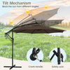 Costway 10FT Patio Solar-Lighted 112 LED Cantilever Offset Umbrella Crank Tilt Outdoor