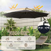 Costway 10FT Patio Solar-Lighted 112 LED Cantilever Offset Umbrella Crank Tilt Outdoor
